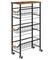 4-Tier Narrow Rolling Cart,with Pull-Out Iron Basket, Sturdy Slim Storage Cabinet Iron and Wood Combination,Ideal for Kitchen